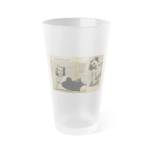 Penny Duncan #26 - [Pages 34  35] Pages 1 & 2 of 2 with, Penny+1 B&W Centerfold Photo, Caption & Paragraph from GALA Mag. Jan. '531 (Vintage Female Icon) Frosted Pint Glass 16oz 16oz Frosted - Go Mug Yourself