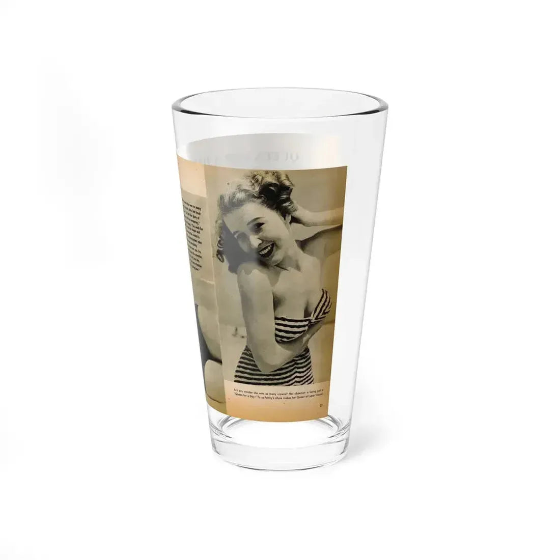 Penny Duncan #26 - [Pages 34  35] Pages 1 & 2 of 2 with, Penny+1 B&W Centerfold Photo, Caption & Paragraph from GALA Mag. Jan. '531 (Vintage Female Icon) Pint Glass 16oz - Go Mug Yourself