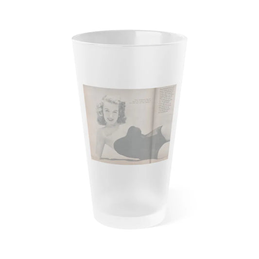 Penny Duncan #26 - [Pages 34 35] Pages 1 & 2 of 2 with, Penny+1 B&W Centerfold Photo, Caption & Paragraph from GALA Mag. Jan. '53 (Vintage Female Icon) Frosted Pint Glass 16oz-16oz-Frosted-Go Mug Yourself
