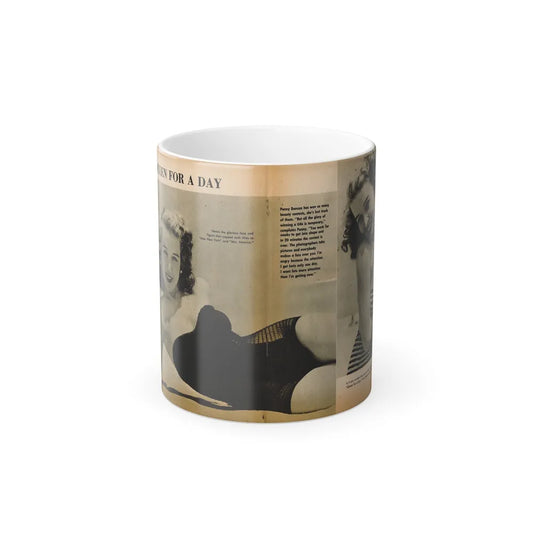 Penny Duncan #26 - [Pages 34 35] Pages 1 & 2 of 2 with, Penny+1 B&W Centerfold Photo, Caption & Paragraph from GALA Mag. Jan. '531 (Vintage Female Icons) Color Changing Mug 11oz-11oz-Go Mug Yourself