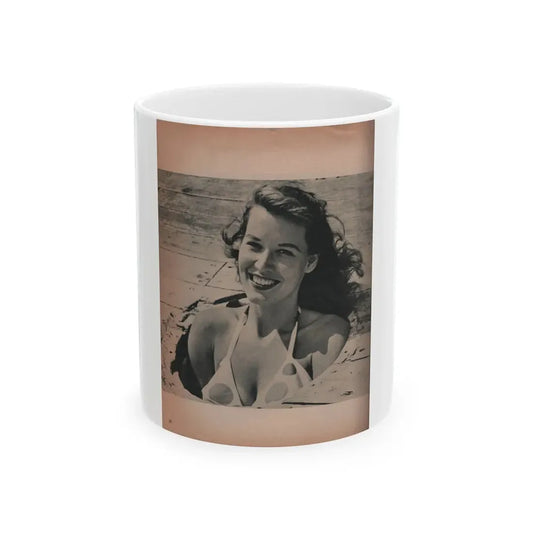 Penny Duncan #27 - [Pages ] Pages 1 of 2 with, Penny+1 B&W Photo from Bachelor Pin-Ups Mag. Issue #01 '57 (Vintage Female Icon) White Coffee Mug 11oz - Go Mug Yourself