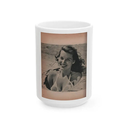 Penny Duncan #27 - [Pages ] Pages 1 of 2 with, Penny+1 B&W Photo from Bachelor Pin-Ups Mag. Issue #01 '57 (Vintage Female Icon) White Coffee Mug 15oz - Go Mug Yourself