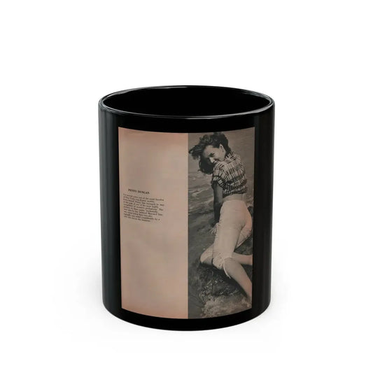 Penny Duncan #28 - [Pages ] Pages 2 of 2 with, Penny+1 B&W Photo & Brief Paragraph from Bachelor Pin-Ups Mag. Issue #01 '57 (Vintage Female Icon) Black Coffee Mug 11oz - Go Mug Yourself