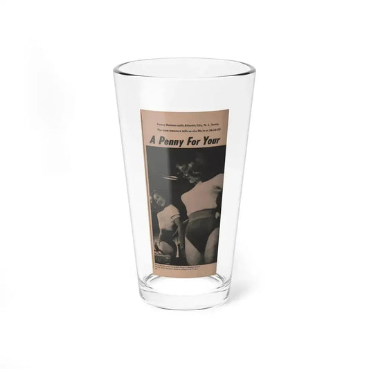 Penny Duncan #29 - Play Mag. 9-4-59 - 1 B&W Photo, Add & Caption (Vintage Female Icon) Pint Glass 16oz 16oz - Go Mug Yourself