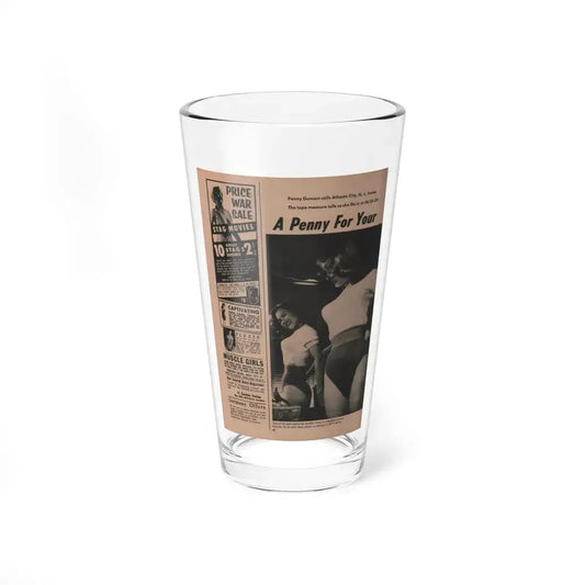 Penny Duncan #29 - Play Mag. 9-4-59 - 1 B&W Photo, Add & Caption1 (Vintage Female Icon) Pint Glass 16oz 16oz - Go Mug Yourself