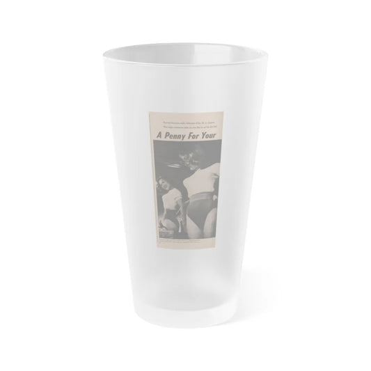 Penny Duncan #29 - Play Mag. 9-4-59 - 1 B&W Photo, Add & Caption (Vintage Female Icon) Frosted Pint Glass 16oz-16oz-Frosted-Go Mug Yourself