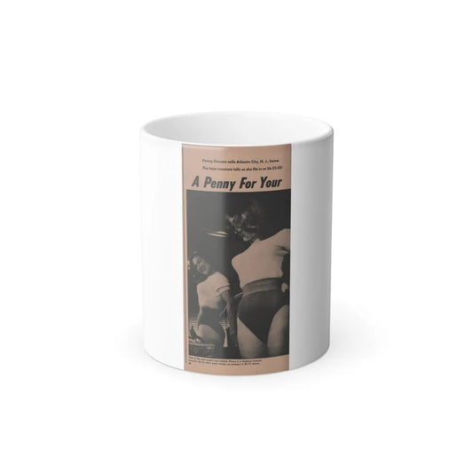 Penny Duncan #29 - Play Mag. 9-4-59 - 1 B&W Photo, Add & Caption (Vintage Female Icons) Color Changing Mug 11oz-11oz-Go Mug Yourself
