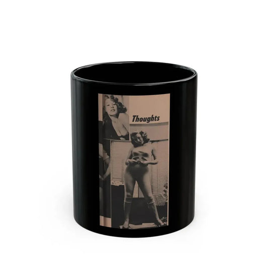 Penny Duncan #30 - Play Mag. 9-4-59 - 2 B&W Photos & Adds (Vintage Female Icon) Black Coffee Mug 11oz - Go Mug Yourself