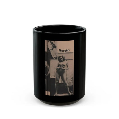 Penny Duncan #30 - Play Mag. 9-4-59 - 2 B&W Photos & Adds (Vintage Female Icon) Black Coffee Mug 15oz - Go Mug Yourself