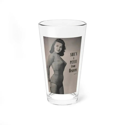 Penny Duncan #31 - Intro to Penny on Page 35 from EYE Digest Mag. March '54 - 1 B&W Photo Reverse Side of Cover (Vintage Female Icon) Pint Glass 16oz 16oz - Go Mug Yourself