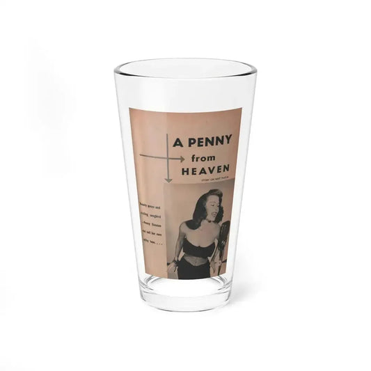 Penny Duncan #32 - [Pages 35] Pages 1 of 8 with, Penny+1 B&W Photo, Headline & Caption from EYE Digest Mag. March '54 (Vintage Female Icon) Pint Glass 16oz 16oz - Go Mug Yourself
