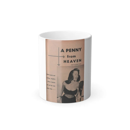 Penny Duncan #32 - [Pages 35] Pages 1 of 8 with, Penny+1 B&W Photo, Headline & Caption from EYE Digest Mag. March '54 (Vintage Female Icons) Color Changing Mug 11oz-11oz-Go Mug Yourself