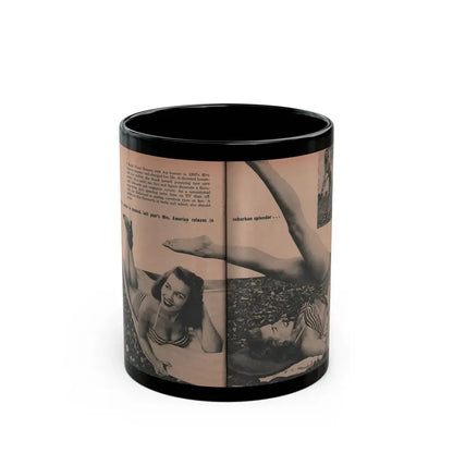 Penny Duncan #33 - [Pages 36 & 37] Pages 2 & 3 of 8 with, Penny+2 Pages 3 B&W Photos, Captions & Paragraph from EYE Digest Mag. March '54 (Vintage Female Icon) Black Coffee Mug 11oz - Go Mug Yourself