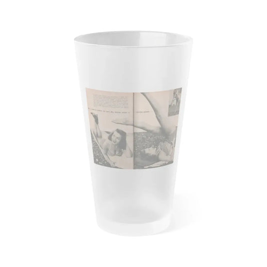 Penny Duncan #33 - [Pages 36 & 37] Pages 2 & 3 of 8 with, Penny+2 Pages 3 B&W Photos, Captions & Paragraph from EYE Digest Mag. March '54 (Vintage Female Icon) Frosted Pint Glass 16oz 16oz Frosted - Go Mug Yourself