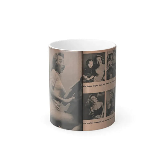 Penny Duncan #34 - [Pages 38 & 39] Pages 4 & 5 of 8 with, Penny+5 B&W Photos & 2 Captions from EYE Digest Mag. March '54 (Vintage Female Icon) Color Changing Mug 11oz Default Title 11oz - Go Mug Yourself