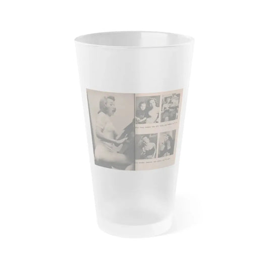 Penny Duncan #34 - [Pages 38 & 39] Pages 4 & 5 of 8 with, Penny+5 B&W Photos & 2 Captions from EYE Digest Mag. March '54 (Vintage Female Icon) Frosted Pint Glass 16oz 16oz Frosted - Go Mug Yourself