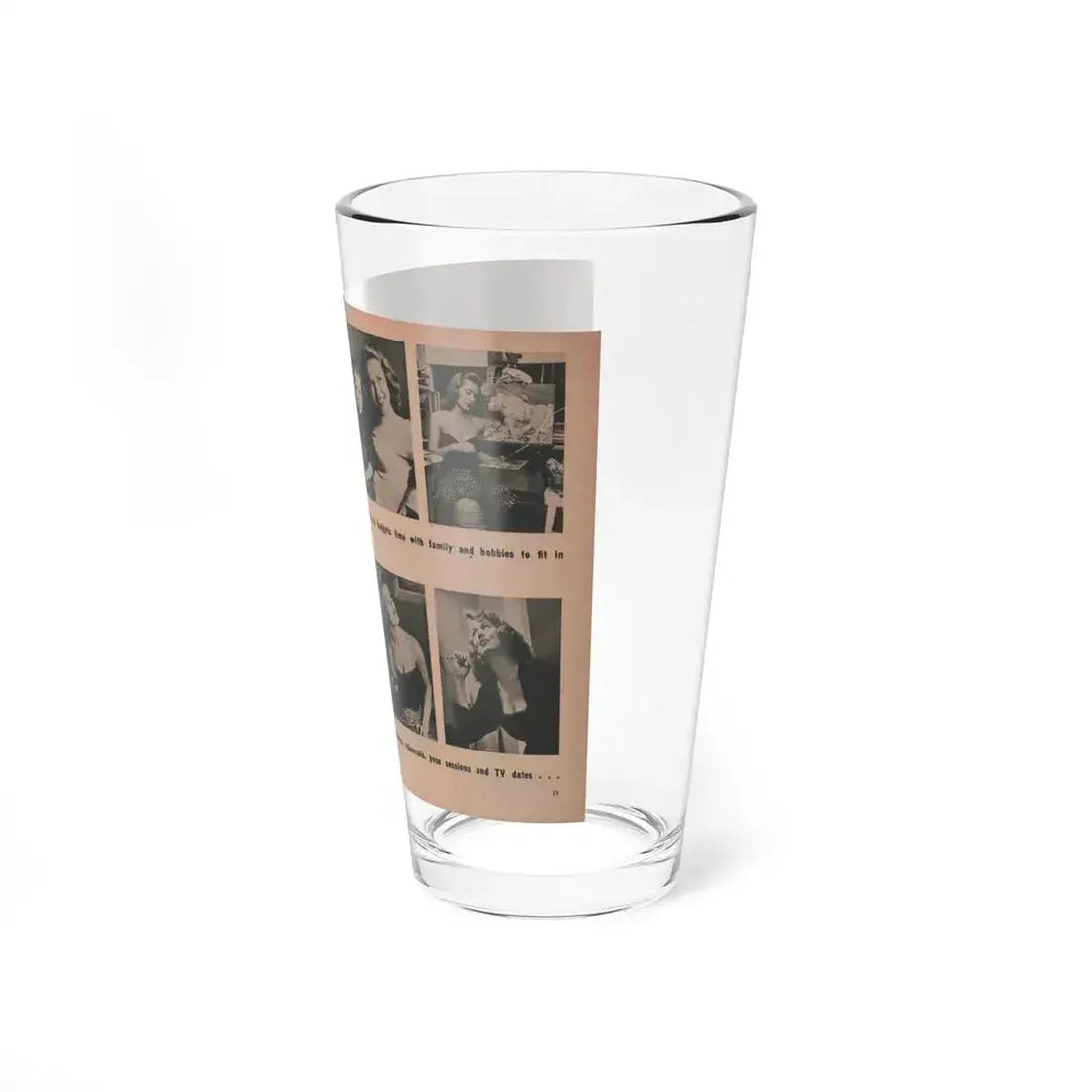 Penny Duncan #34 - [Pages 38 & 39] Pages 4 & 5 of 8 with, Penny+5 B&W Photos & 2 Captions from EYE Digest Mag. March '54 (Vintage Female Icon) Pint Glass 16oz - Go Mug Yourself