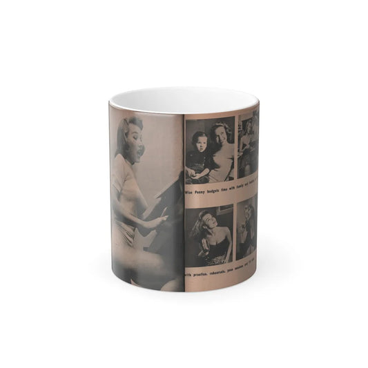 Penny Duncan #34 - [Pages 38 & 39] Pages 4 & 5 of 8 with, Penny+5 B&W Photos & 2 Captions from EYE Digest Mag. March '54 (Vintage Female Icons) Color Changing Mug 11oz-11oz-Go Mug Yourself