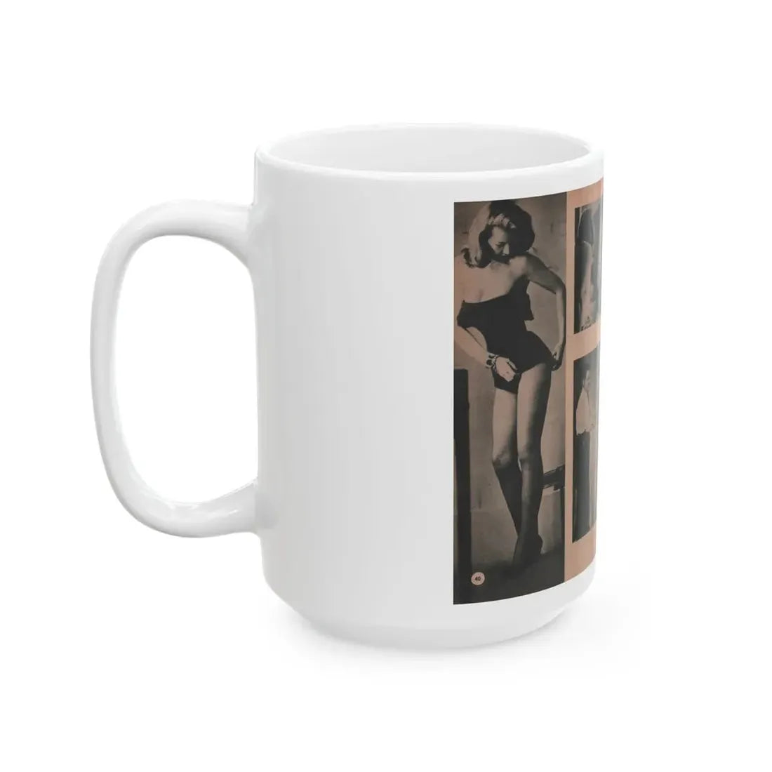 Penny Duncan #35 - [Pages 40 & 41] Pages 6 & 7 of 8 with, Penny+5 B&W Photos & 1 Caption from EYE Digest Mag. March '54 (Vintage Female Icon) White Coffee Mug - Go Mug Yourself