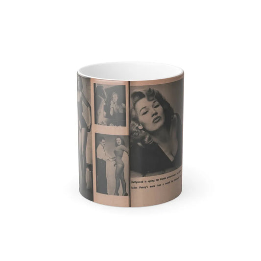Penny Duncan #35 - [Pages 40 & 41] Pages 6 & 7 of 8 with, Penny+5 B&W Photos & 1 Caption from EYE Digest Mag. March '54 (Vintage Female Icons) Color Changing Mug 11oz-11oz-Go Mug Yourself