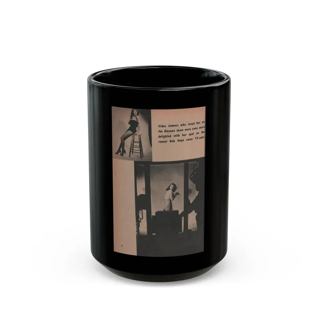 Penny Duncan #36 - [Pages 42] Pages 8 of 8 with, Penny+2 B&W Photos & 1 Caption from EYE Digest Mag. March '54 (Vintage Female Icon) Black Coffee Mug 15oz - Go Mug Yourself