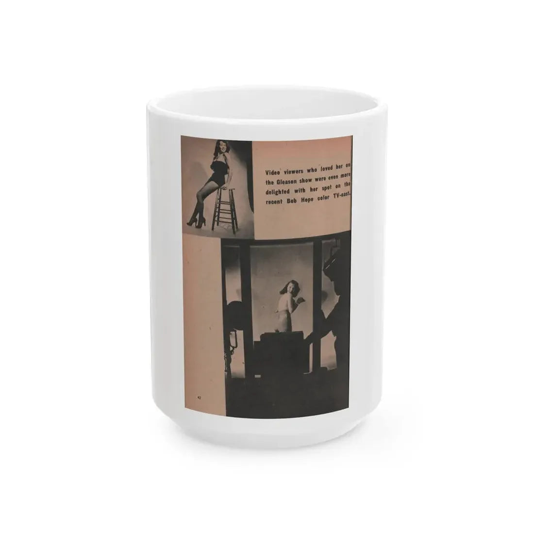 Penny Duncan #36 - [Pages 42] Pages 8 of 8 with, Penny+2 B&W Photos & 1 Caption from EYE Digest Mag. March '54 (Vintage Female Icon) White Coffee Mug 15oz - Go Mug Yourself