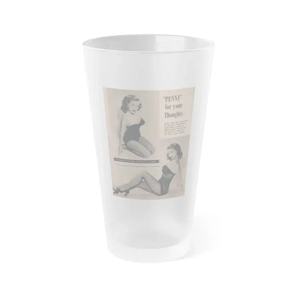 Penny Duncan #43 - [Page 4] Pages 1 of 2 with, Penny+2 B&W Photos, Captions & Short Snippet from GALA Mag. Sept. '52 (Vintage Female Icon) Frosted Pint Glass 16oz 16oz Frosted - Go Mug Yourself