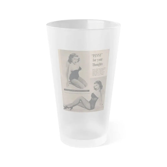 Penny Duncan #43 - [Page 4] Pages 1 of 2 with, Penny+2 B&W Photos, Captions & Short Snippet from GALA Mag. Sept. '52 (Vintage Female Icon) Frosted Pint Glass 16oz 16oz Frosted - Go Mug Yourself