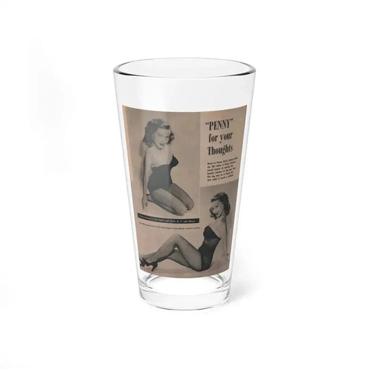 Penny Duncan #43 - [Page 4] Pages 1 of 2 with, Penny+2 B&W Photos, Captions & Short Snippet from GALA Mag. Sept. '52 (Vintage Female Icon) Pint Glass 16oz 16oz - Go Mug Yourself