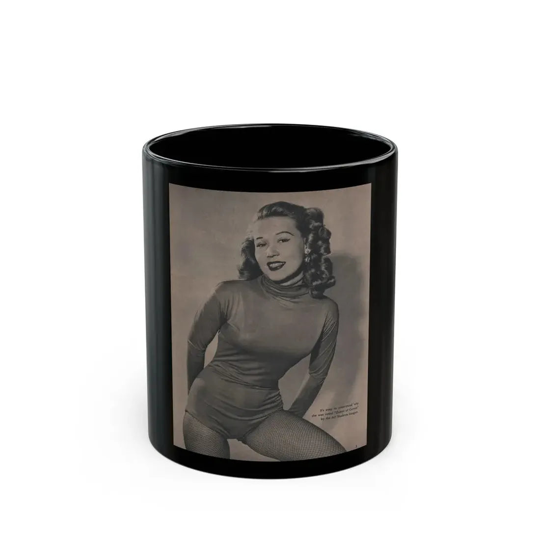 Penny Duncan #44 - [Page 5] Pages 2 of 2 with, Penny+1 B&W Photo from GALA Mag. Sept. '52 (Vintage Female Icon) Black Coffee Mug 11oz - Go Mug Yourself