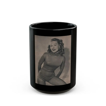 Penny Duncan #44 - [Page 5] Pages 2 of 2 with, Penny+1 B&W Photo from GALA Mag. Sept. '52 (Vintage Female Icon) Black Coffee Mug 15oz - Go Mug Yourself