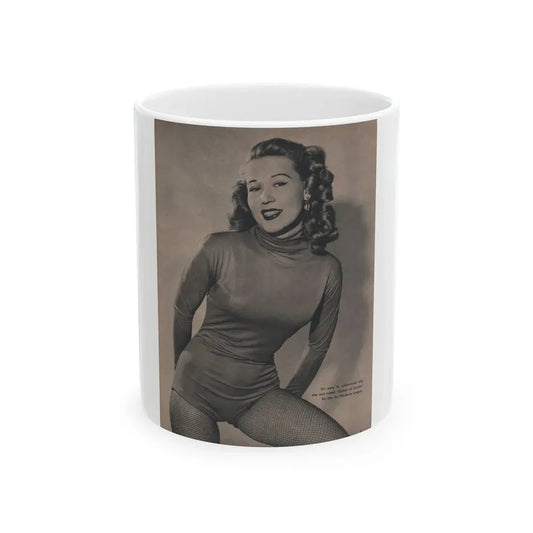 Penny Duncan #44 - [Page 5] Pages 2 of 2 with, Penny+1 B&W Photo from GALA Mag. Sept. '52 (Vintage Female Icon) White Coffee Mug 11oz - Go Mug Yourself