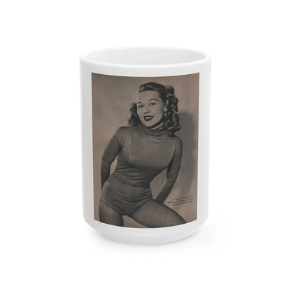 Penny Duncan #44 - [Page 5] Pages 2 of 2 with, Penny+1 B&W Photo from GALA Mag. Sept. '52 (Vintage Female Icon) White Coffee Mug 15oz - Go Mug Yourself