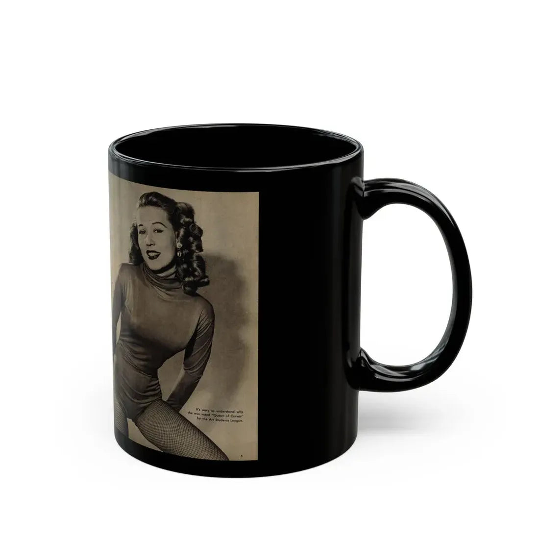 Penny Duncan #45 - [Pages 4 & 5] Pages 1 & 2 of 2 with, Penny+2 B&W Photos, Captions & Short Snippet from GALA Mag. Sept. '52 (Vintage Female Icon) Black Coffee Mug - Go Mug Yourself