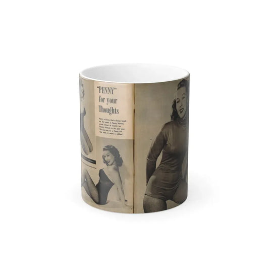 Penny Duncan #45 - [Pages 4 & 5] Pages 1 & 2 of 2 with, Penny+2 B&W Photos, Captions & Short Snippet from GALA Mag. Sept. '52 (Vintage Female Icon) Color Changing Mug 11oz Default Title 11oz - Go Mug Yourself