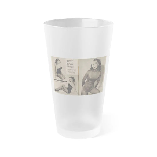 Penny Duncan #45 - [Pages 4 & 5] Pages 1 & 2 of 2 with, Penny+2 B&W Photos, Captions & Short Snippet from GALA Mag. Sept. '52 (Vintage Female Icon) Frosted Pint Glass 16oz-16oz-Frosted-Go Mug Yourself