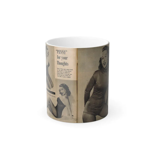Penny Duncan #45 - [Pages 4 & 5] Pages 1 & 2 of 2 with, Penny+2 B&W Photos, Captions & Short Snippet from GALA Mag. Sept. '52 (Vintage Female Icons) Color Changing Mug 11oz-11oz-Go Mug Yourself