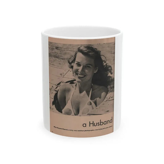Penny Duncan #46 - [Pages 20] Pages 1 of 4 with, Penny+1 B&W Photo & Caption from Stag Mag. April '56 (Vintage Female Icon) White Coffee Mug 11oz - Go Mug Yourself