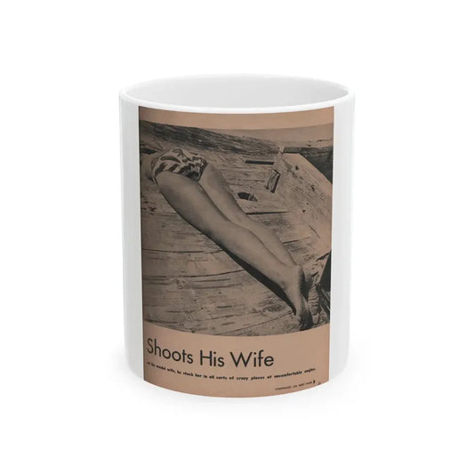 Penny Duncan #47 - [Pages 21] Pages 2 of 4 with, Penny+1 B&W Photo & Caption from Stag Mag. April '56 (Vintage Female Icon) White Coffee Mug 11oz - Go Mug Yourself