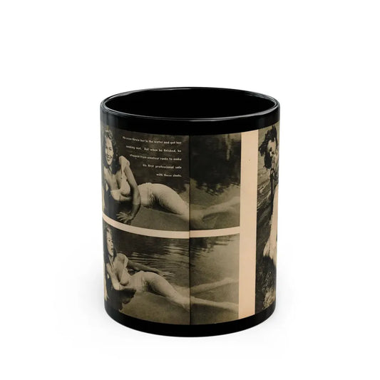 Penny Duncan #48 - [Pages 22 & 23] Pages 3 & 4 of 4 with, Penny+3 B&W Photos & 1 Caption from Stag Mag. April '56 (Vintage Female Icon) Black Coffee Mug 11oz - Go Mug Yourself