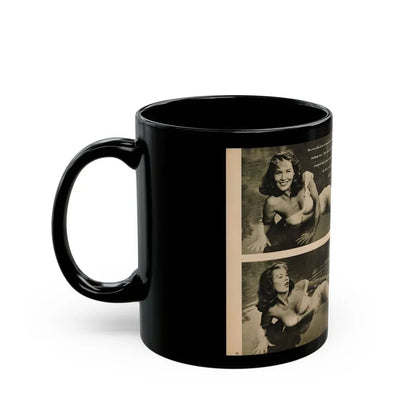 Penny Duncan #48 - [Pages 22 & 23] Pages 3 & 4 of 4 with, Penny+3 B&W Photos & 1 Caption from Stag Mag. April '56 (Vintage Female Icon) Black Coffee Mug - Go Mug Yourself