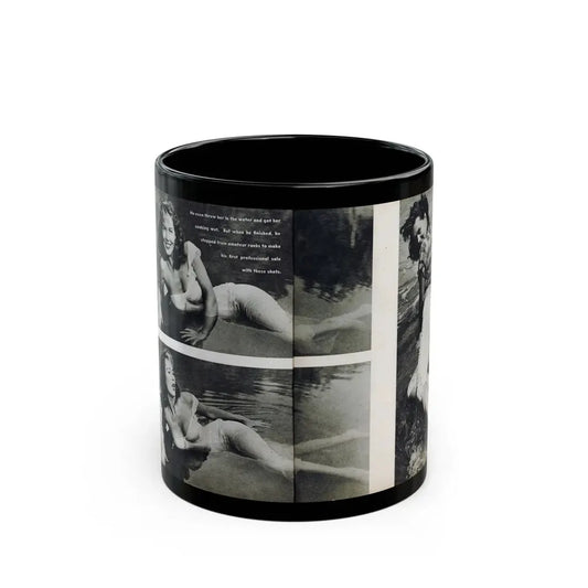 Penny Duncan #48 - [Pages 22 & 23] Pages 3 & 4 of 4 with, Penny+3 B&W Photos & 1 Caption from Stag Mag. April '561 (Vintage Female Icon) Black Coffee Mug 11oz - Go Mug Yourself