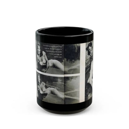 Penny Duncan #48 - [Pages 22 & 23] Pages 3 & 4 of 4 with, Penny+3 B&W Photos & 1 Caption from Stag Mag. April '561 (Vintage Female Icon) Black Coffee Mug 15oz - Go Mug Yourself