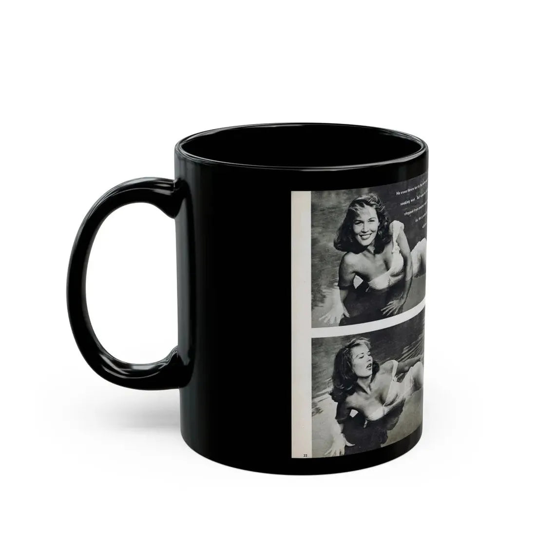 Penny Duncan #48 - [Pages 22 & 23] Pages 3 & 4 of 4 with, Penny+3 B&W Photos & 1 Caption from Stag Mag. April '561 (Vintage Female Icon) Black Coffee Mug - Go Mug Yourself