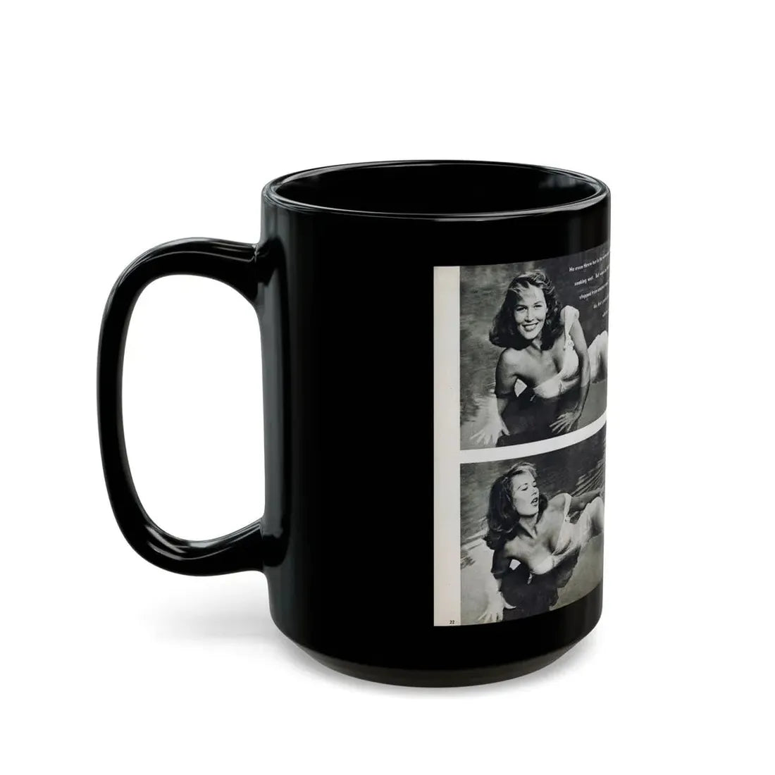 Penny Duncan #48 - [Pages 22 & 23] Pages 3 & 4 of 4 with, Penny+3 B&W Photos & 1 Caption from Stag Mag. April '561 (Vintage Female Icon) Black Coffee Mug - Go Mug Yourself