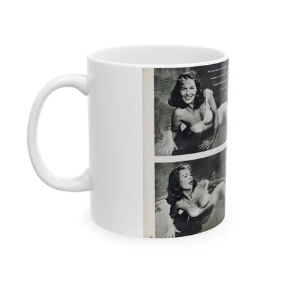Penny Duncan #48 - [Pages 22 & 23] Pages 3 & 4 of 4 with, Penny+3 B&W Photos & 1 Caption from Stag Mag. April '561 (Vintage Female Icon) White Coffee Mug - Go Mug Yourself
