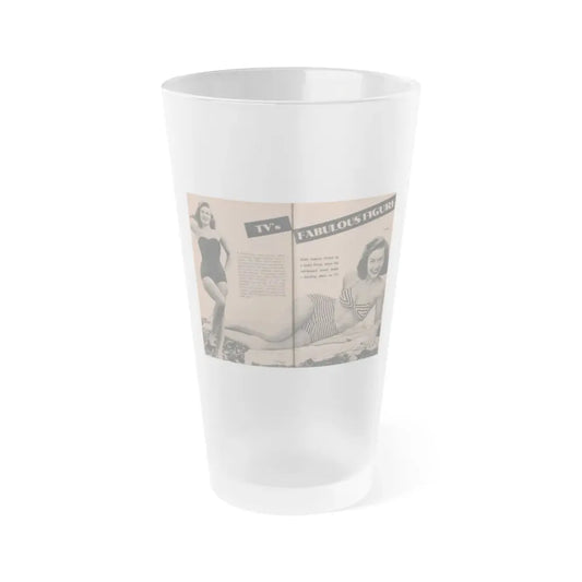 Penny Duncan #49 - [Pages 32 & 33] Pages 1 & 2 of 7 with, 2 B&W Photos, Caption & Info from PHOTO Digest Mag. May '54 (Vintage Female Icon) Frosted Pint Glass 16oz 16oz Frosted - Go Mug Yourself