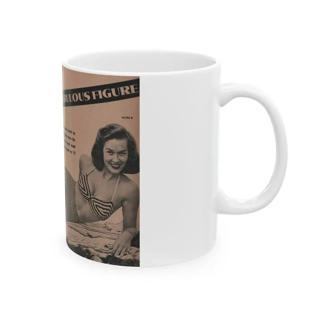 Penny Duncan #49 - [Pages 32 & 33] Pages 1 & 2 of 7 with, 2 B&W Photos, Caption & Info from PHOTO Digest Mag. May '54 (Vintage Female Icon) White Coffee Mug - Go Mug Yourself