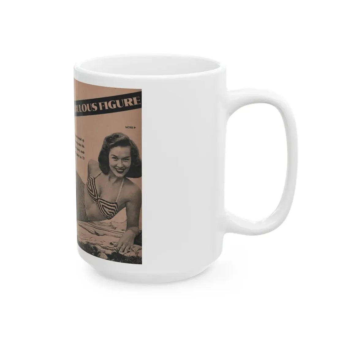 Penny Duncan #49 - [Pages 32 & 33] Pages 1 & 2 of 7 with, 2 B&W Photos, Caption & Info from PHOTO Digest Mag. May '54 (Vintage Female Icon) White Coffee Mug - Go Mug Yourself
