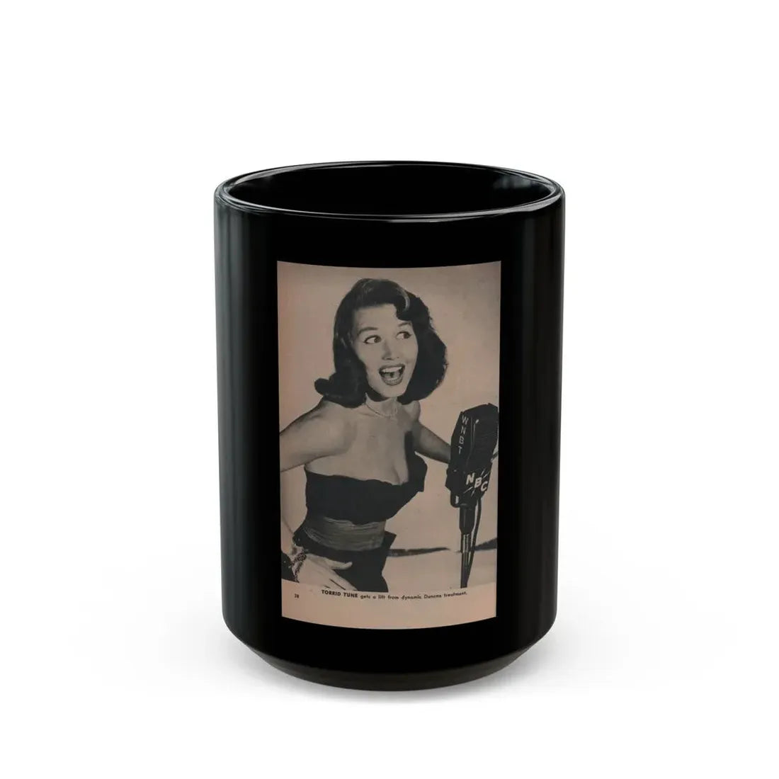 Penny Duncan #49 - [Pages 38] Pages 7 of 7 with, 1 B&W Photo & Caption from PHOTO Digest Mag. May '54 (Vintage Female Icon) Black Coffee Mug 15oz - Go Mug Yourself